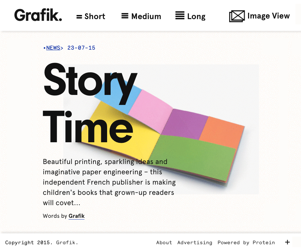 Article “Story time” paru sur Grafik