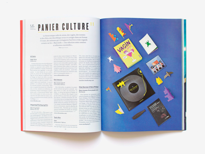 Double-page du panier culture dans Zut magazine #39